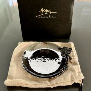 Black Orchid Round Trinket Tray - by Michael Aram